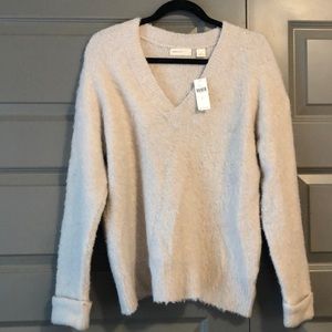 Anthropologie Sleeping on Snow Sand V-Neck Sweater
